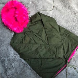 Army Green Fur Lined Parka 💚